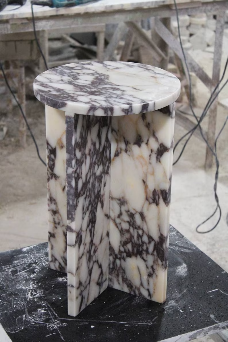 Calacatta Viola Marble Plinth Coffee Table