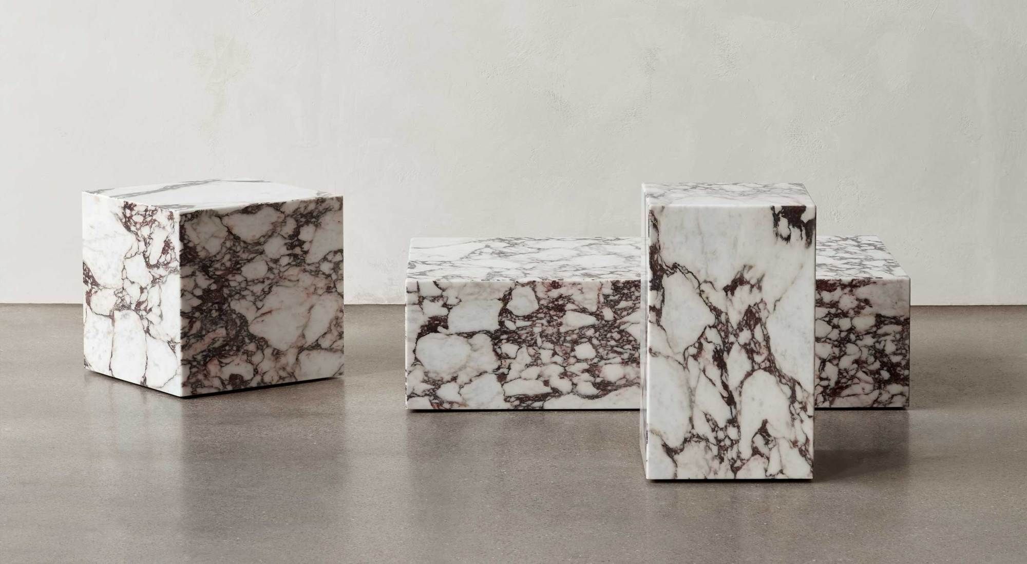 Calacatta Viola Marble Plinth Side Table