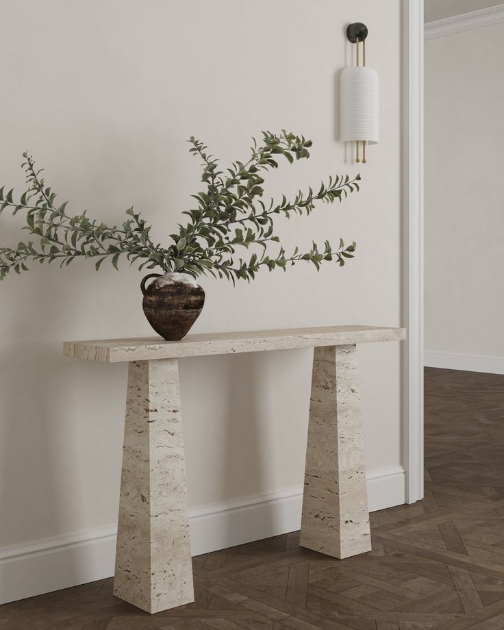 Travertine Plinth Coffee Table